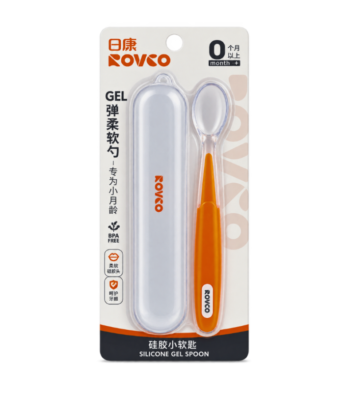 Rovco silicone gel spoon soft tip baby feeding